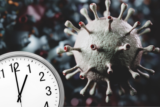 コロナウイルスと時計